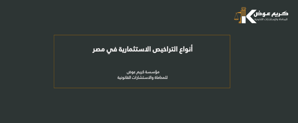 أنواع التراخيص الاستثمارية في مصر